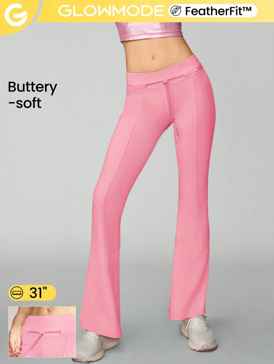 GLOWMODE 31" Featherfit™ 帶束口喇叭褲 - 粉色 - 查看 1