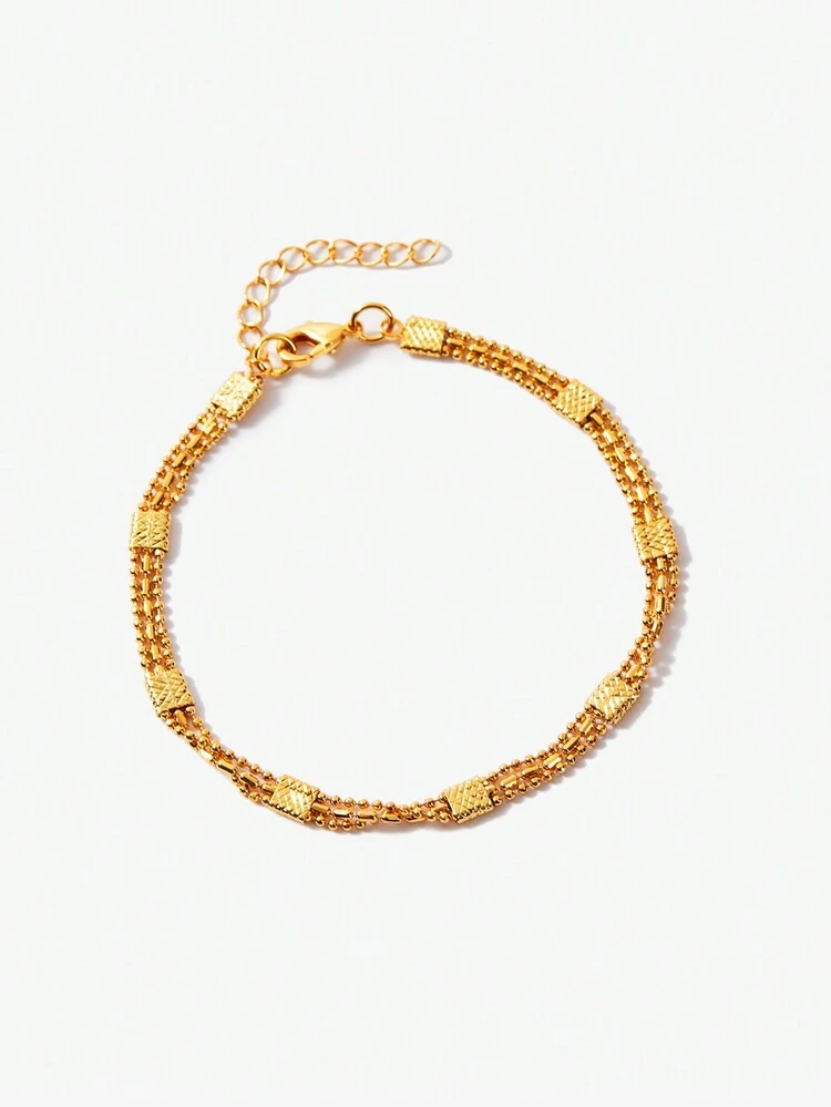 Pulsera minimalista con cadena electrochapada en oro