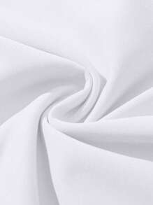 ROMWE MEN Goth Pantalones cortos con cordón en la cintura con gráfico de letras para hombre, escolar - Blanco - Ver 5