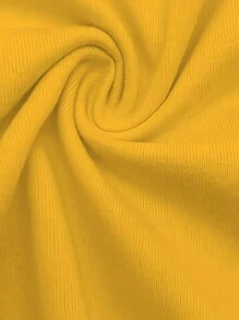 Flirla Plus Size Round Neck Letter And Fruit Printed Short Sleeve Bodycon Dress For Summer - Yellow - View 4