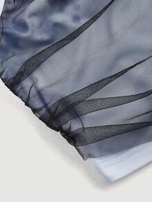 SHEIN Privé Áo yếm in họa tiết hoa mùa hè dành cho nữ có nối lưới cho bữa tiệc,Mùa tựu trường,Lễ hội âm nhạc,Mùa tốt nghiệp,Đi nghỉ,Thanh lịch - Nhiều màu - Xem 4
