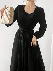 Modelyn Ladies' Plain Simple Arabian Dress For Daily Wear - Black - View 3