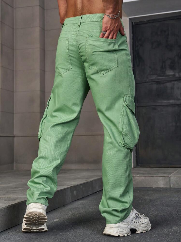 Men's Casual Solid Color Straight Leg Workwear Jeans