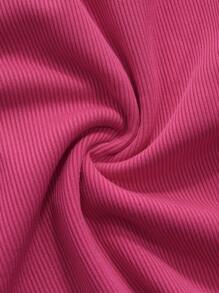 DAZY Summer Solid Color Slim Fit Cropped Halter Top Tank Tops - Hot Pink - View 8