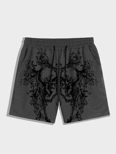 Goth Shorts imprimés amples et à la mode pour homme
