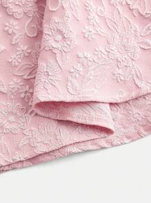 SHEIN Girlism 青少女粉色編織提花卡蜜裙，配蝴蝶結，適用於正式場合 - 粉色 - 查看 5