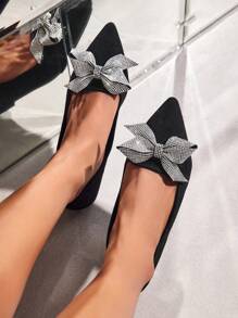 CUCCOO CHICEST Woman Shoes Black Flat Shoes With Bow Detailing Wedding Shoes Vacation Shoes Summer - Black - View 7