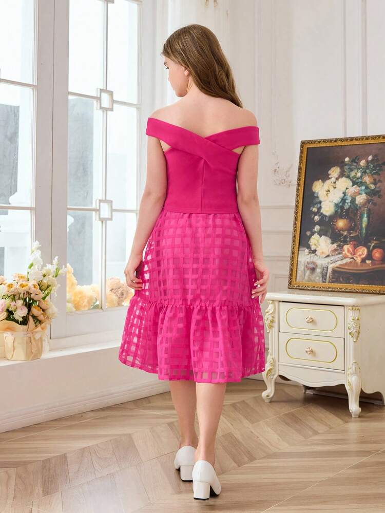 Tween Girl Casual Cross Design Top & Skirt Set