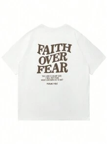 Áo thun nam tay ngắn in chữ thường ngày, Xuân/Hè - trắng - Xem 2