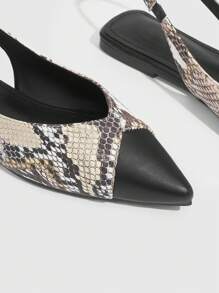 CUCCOO BIZCHIC Woman Shoes Fashionable Snake Pattern Slip-On Flat Shoes With Back Strap For Summer Vacation Shoes Summer Halloween Christmas Fall