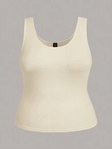 SHEIN LUNE 3 件套休闲纯色圆领修身背心，大码女款，夏季 - 彩色 - 查看 5