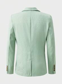 Manfinity VCAY Men's Fashion Business & Party Night Club Textured Pattern Lightweight Slim Fit Single Breasted Blazer Jacket