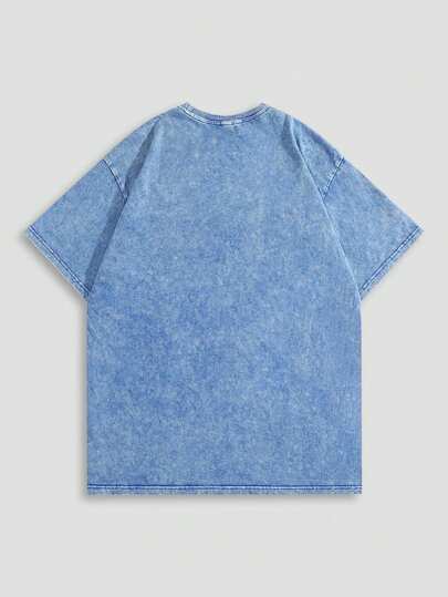 Street Life T-shirt à manches courtes avec ange et flocon de neige frit pour hommes, convient pour le port quotidien, le printemps et l\'été, l\'école