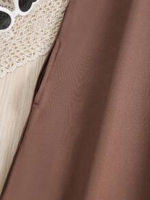 Abito maglione lavorato a maglia ampio e casual per ragazze adolescenti, adatto per uso domestico, uso quotidiano, vacanze, estate, viaggi - Cammello - Visualizzare 5