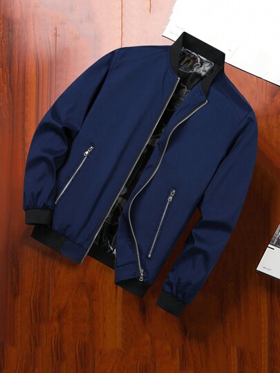 Men's Minimalist Fashion Versatile Floral Lining Casual Jacket