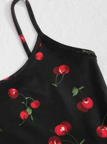 SHEIN EZwear Cherry Print Crop Cami Top
