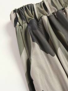 Women's Camouflage Print Casual Daily Wear Knee-Length Skirt - 軍綠色 - 查看 7