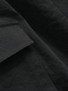 FRIFUL Women's Casual Solid Color Wide Leg Cargo Pants - Black - View 8