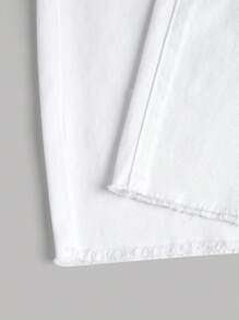 SHEIN MOD Women's Loose Wide Leg Casual Jeans With Double Pockets - White - View 3