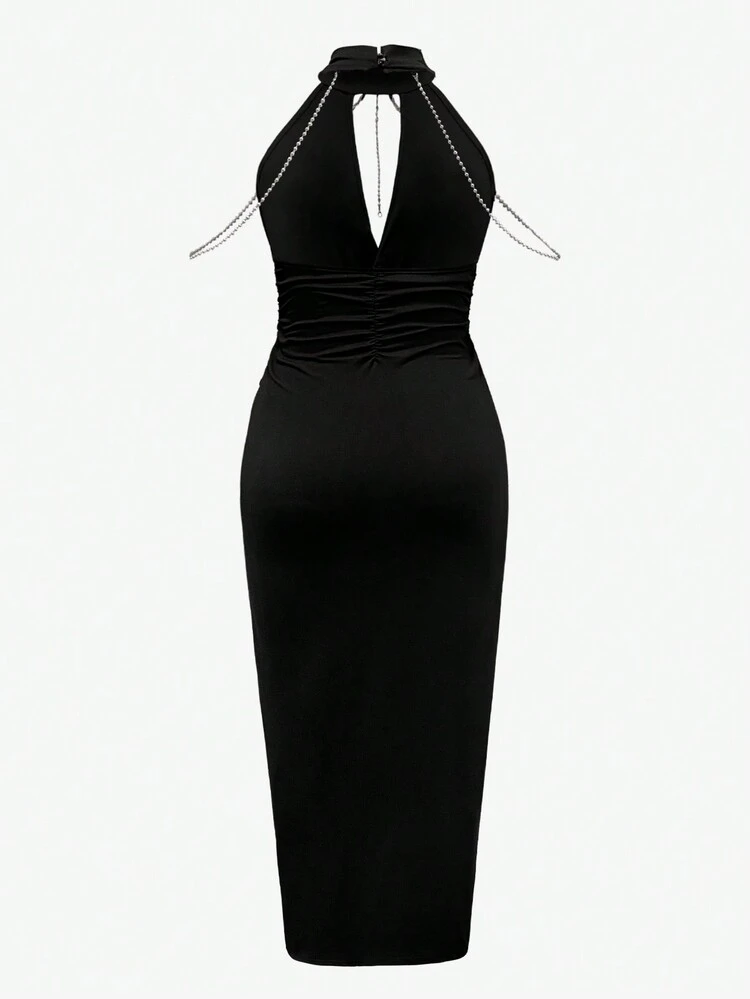 Women's Solid Color Sexy Hollow Out Dress