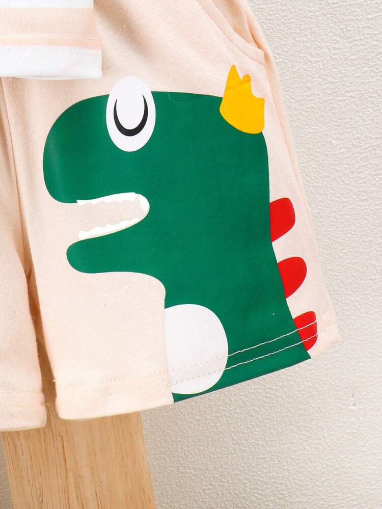 Baby Boys' Summer Casual Dinosaur Cartoon Set