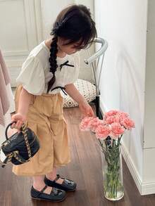 Áo thun ngắn tay thiết kế trái tim rỗng cho cô gái trẻ đơn giản và thời trang cho mùa hè - trắng - Xem 4