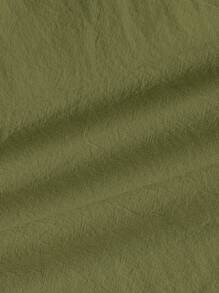 ROMWE Fairycore 女款居家風蜜蜂刺繡短袖洋裝，經典復古風格 - 軍綠色 - 查看 5