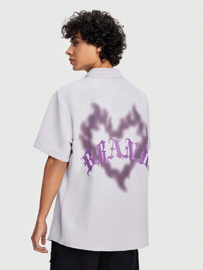 Street Life Maglia casual uomo a maniche corte con stampa di cuore e lettere per l\"estate