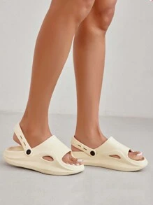 CUCCOO Quty Woman Shoes Fashionable Solid Color Dual-Wear Sandals For Summer Vacation Shoes Summer Halloween