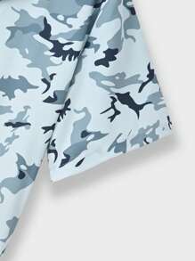 Manfinity Hypemode Men's Summer Camouflage Print Short Sleeve Casual Shirt Romper