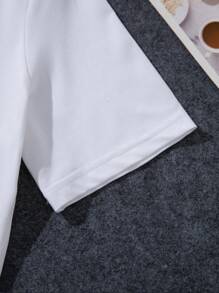 INAWLY Women Summer Solid Color Round Neck Short Sleeve Curved Hem Dress