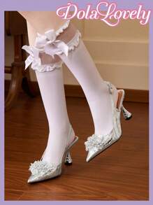 Dola Lovely Ladies' Gorgeous Silver High Heel Stiletto Dress Shoes For Summer Vacation Shoes Summer Christmas Party Witch Fall New Year Holiday - Silver - View 3