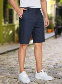 Calvornis 男士傾斜口袋百慕大短褲 - 藏蓝色 - 查看 3