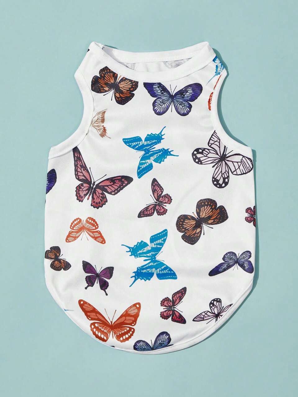 1pc Colorful Butterfly Patterned Pet Dog Cat Summer Vest, Sun Protection And Insect Prevention