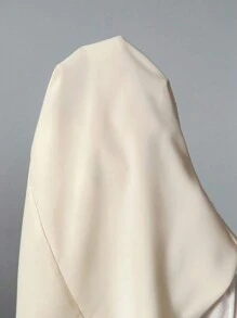 Firerie Camisa elegante para mujer con mangas cortas tipo gorra y plisados, de unicolor y corte ajustado para el trabajo - Albaricoque - Ver 7