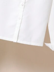 Sparklyn Tween Girl White Shirt, Black Vest And Utility Skirt 3-Piece Comfortable Outfit Set Fall Winter - White - View 3