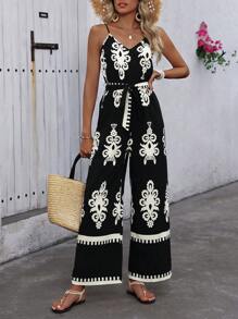 Breezaya Women's Fashion Printed Jumpsuit With Spaghetti Straps - Multicolor - View 5