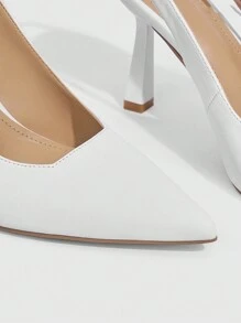 SHEIN X Lucía Bellido CUCCOO BIZCHIC Giày nữ thời trang hở lưng cao gót có quai trước Giày cưới cho mùa hè Giày cao gót tốt nghiệp Giày cao gót dự tiệc Giày đi nghỉ Giảm giá mùa hè Giày cơ bản thanh lịch Giày công sở thường ngày Giày công sở sang trọng Giáng sinh Mùa thu Năm mới Ngày lễ - trắng - Xem 4