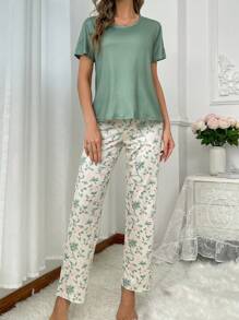 女士睡衣套装 - 綠色 - 查看 3