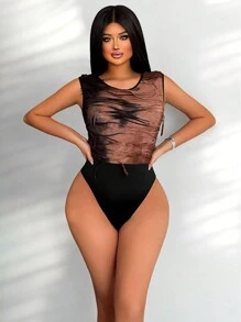 Zolique 女士隨機印花圓領無袖連體衣