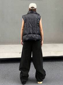 Manfinity EMRG 男士休闲宽松阔腿牛仔裤，适合日常穿着，男士宽松黑色裤子，男士黑色宽松牛仔裤，男士宽松裤子 - 黑色 - 查看 7