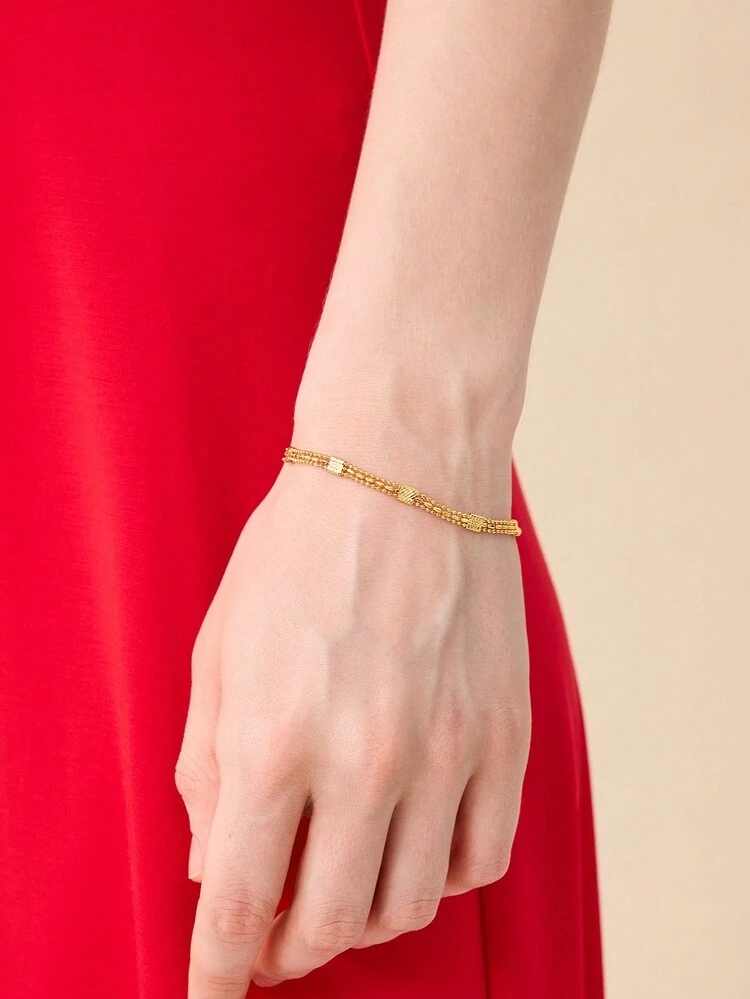 Pulsera minimalista con cadena electrochapada en oro
