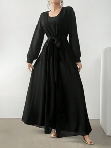Modelyn Ladies' Plain Simple Arabian Dress For Daily Wear - Black - View 5