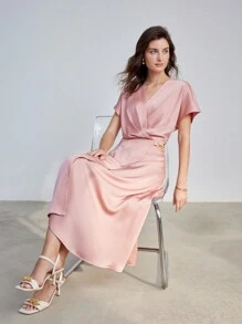 MOTF PREMIUM ĐẦM CỔ CỔ BATWING WRAP HEM - Nhiều màu - Xem 2