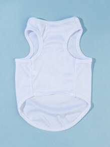 PETSIN 1 pieza de chaleco de mascota blanco impreso con diseño lindo de perezoso para gatos y perros, ropa de protección solar e insectos para el verano