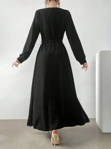 Modelyn Ladies' Plain Simple Arabian Dress For Daily Wear - Black - View 2