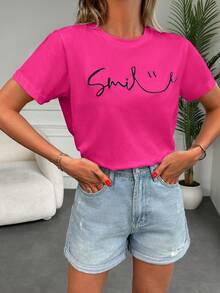 Cottnline 字母圖案T恤 - 粉色 - 查看 3