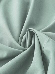 SHEIN Unity Women's Elegant Solid Color Wraparound Belted Ruffle Hem Dress For Summer - Mint Green - View 5