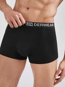 Men's Letter Tape Boxer Briefs (4-Piece Set) - Multicolor - View 4