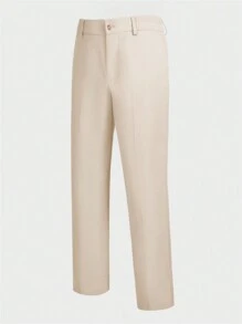 GENTILAND Woven Casual Suit Trousers 2pcs/Set - Apricot - View 3